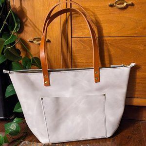 Portland Leather Goods Large Beluga Zipper Classic Tote Like New Rare